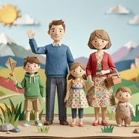 Ilustración 3D de familia — a quién se asegura la póliza